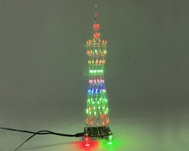 9-Layer Guangzhou Tower RGB LED Light DIY Kit - Light Cube Music Spectrum LED Tower with Remote Control